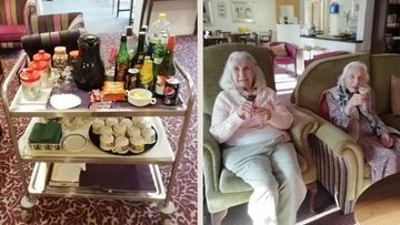 West Sussex care home Residents enjoy a morning tipple